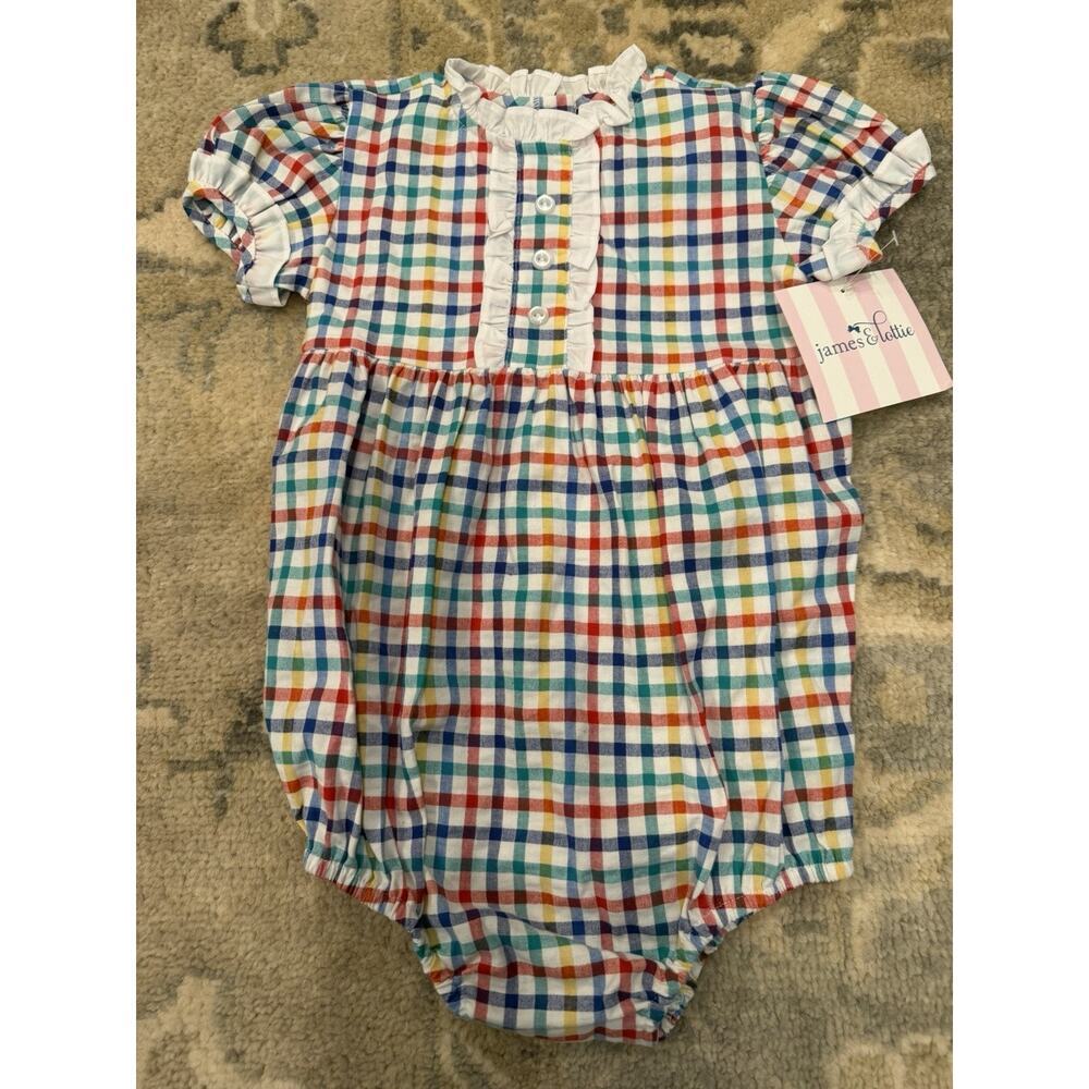 James & Lottie Back To School Plaid Bubble Girls Sz 2T NWT